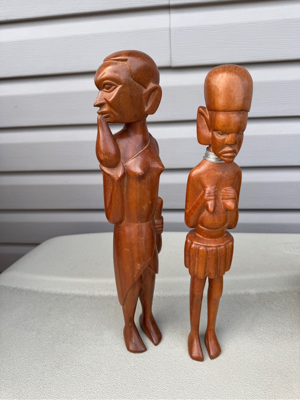 Hand-Carved Brown Wooden tribal figures
